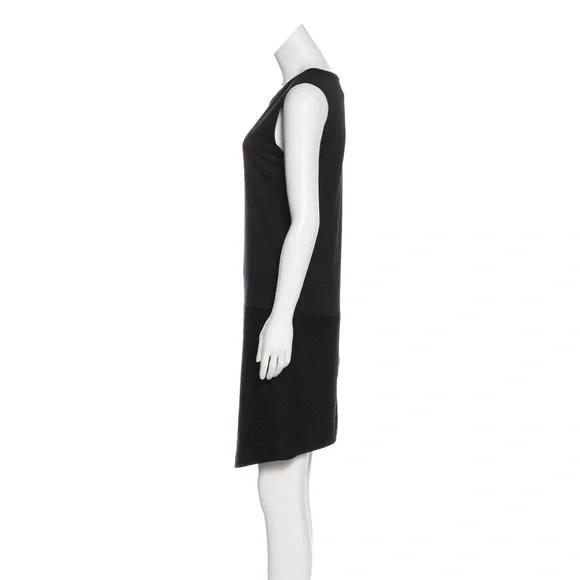 RAQUEL ALLEGRA | Lambskin & Silk Contrast Shift Dress in Black | M - Picture 3 of 13